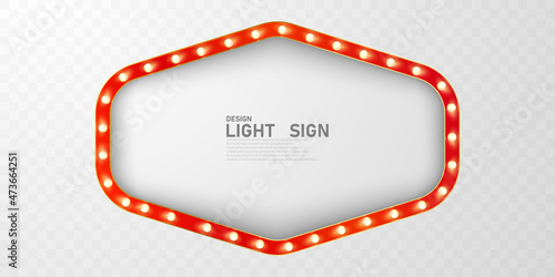 Vector illustration of a light frame, a light sign, a festival, an attractive celebration.