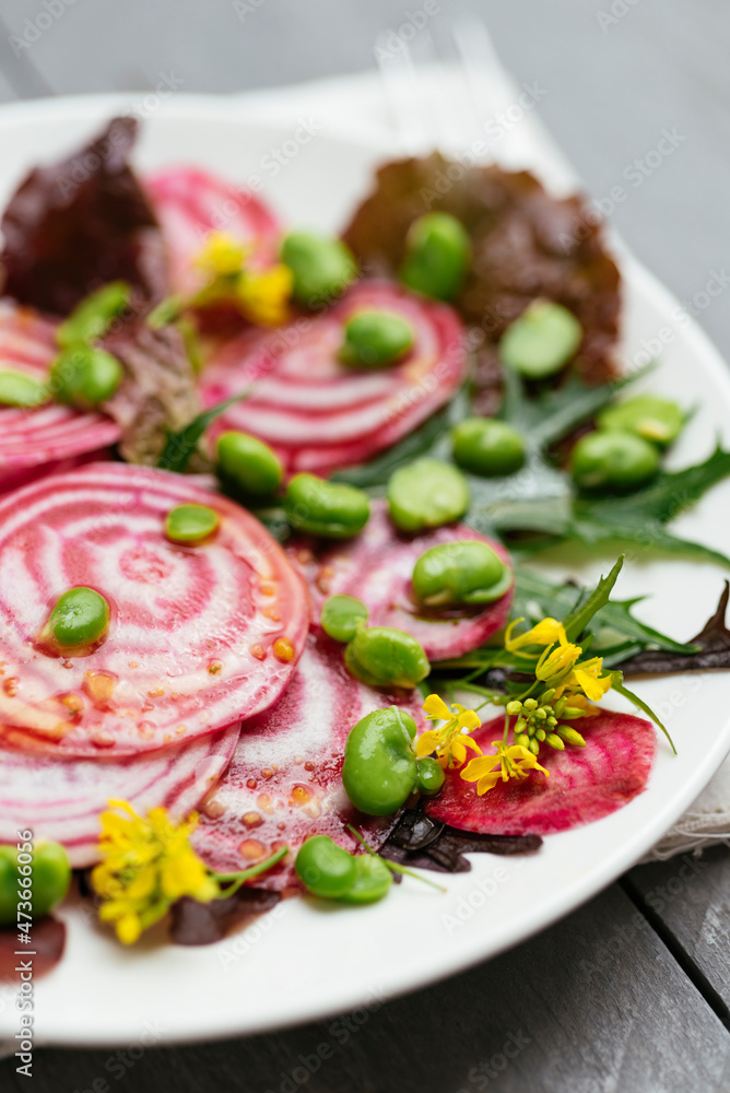 Chioggia Beet and Fava Bean Salad Chioggia Beet and Fava Bean Salad
