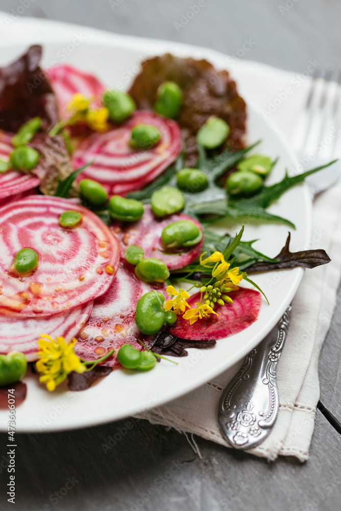 Chioggia Beet and Fava Bean Salad Chioggia Beet and Fava Bean Salad