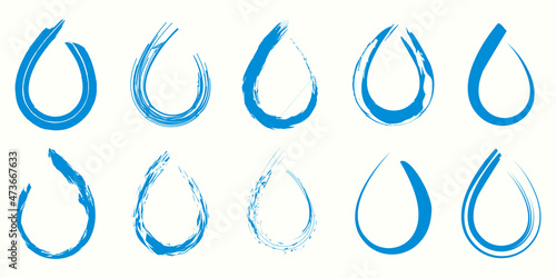 Water drop logo with brush style vector illustration design.