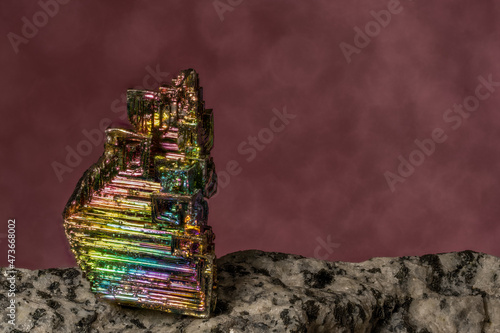 bismuth crystal closeup photo