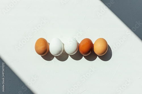 Still life of farm eggs photo