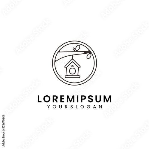 bird house logo vector design