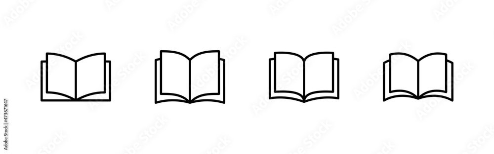 Book icons set. open book sign and symbol. ebook icon Book icons set. open book sign and symbol. ebook icon