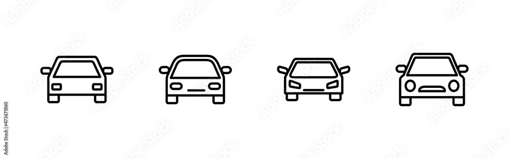 Car icons set. car sign and symbol. small sedan Car icons set. car sign and symbol. small sedan