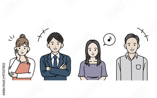 笑顔　笑う　嬉しい　喜ぶ　表情　人々　男性　女性　男女