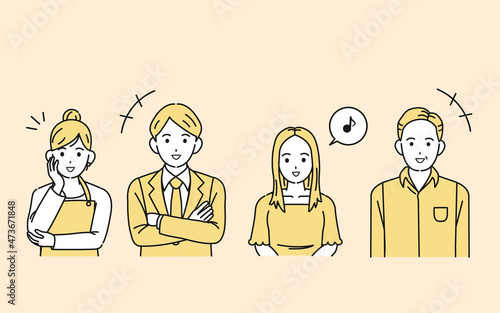笑顔　笑う　嬉しい　喜ぶ　表情　人々　男性　女性　男女