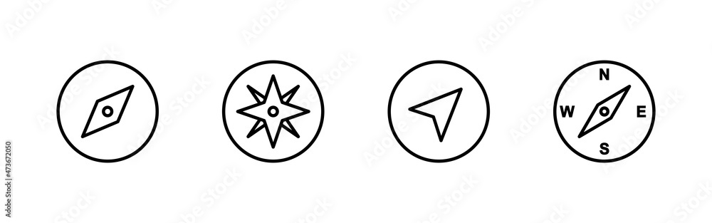 Compass icons set. arrow compass icon sign and symbol Compass icons set. arrow compass icon sign and symbol
