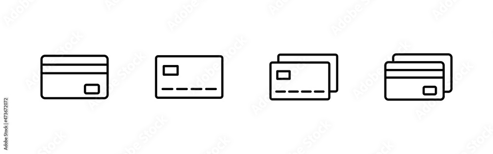 Credit card icons set. Credit card payment sign and symbol Credit card icons set. Credit card payment sign and symbol