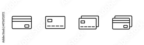 Credit card icons set. Credit card payment sign and symbol