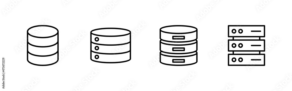 Database icons set. database sign and symbol Database icons set. database sign and symbol