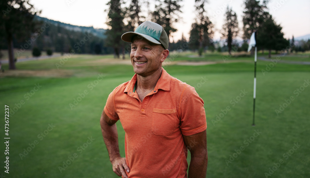 Golfer portrait on course Golfer portrait on course