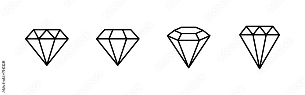 Diamond icons set. diamond gems sign and symbol Diamond icons set. diamond gems sign and symbol