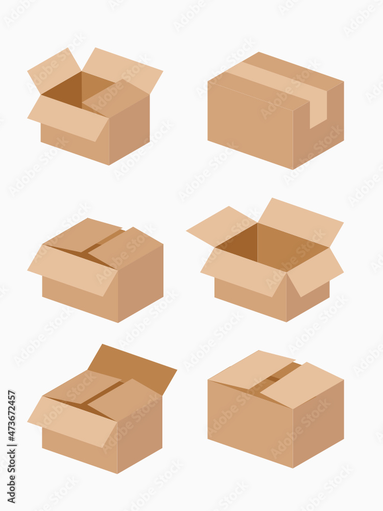 cardboard boxes set cardboard boxes set