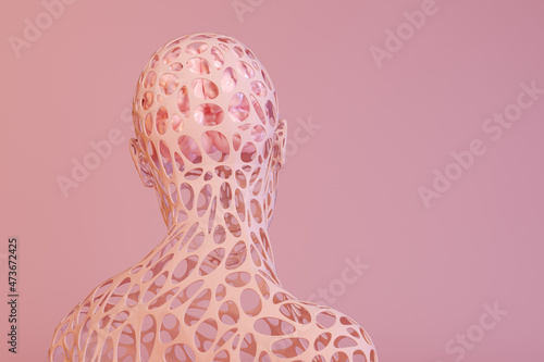 Robot mesh with human brain photo