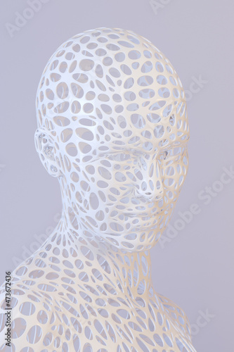 White robotic mesh photo