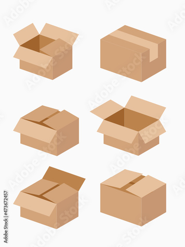 cardboard boxes set © Khumbilie