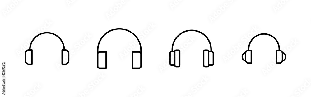 Headphone icons set. Headset sign and symbol Headphone icons set. Headset sign and symbol