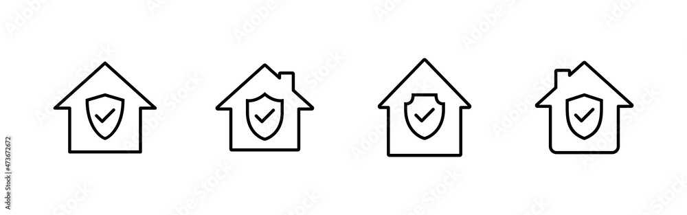 home insurance icons set. home protection sign and symbol home insurance icons set. home protection sign and symbol