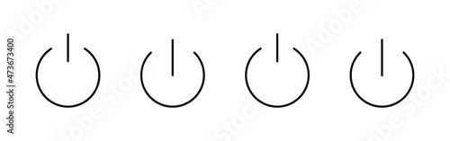 Power icons set. Power Switch sign and symbol. Electric power