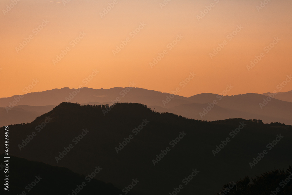 Layers Of Hills During Sunset Layers Of Hills During Sunset