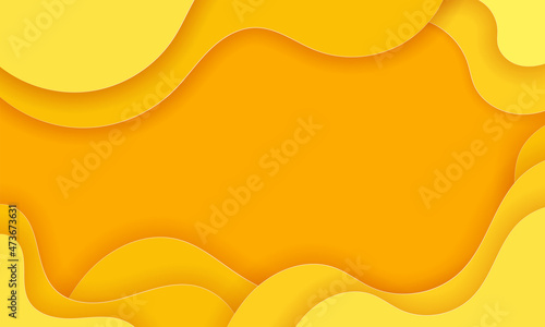 Abstract Yellow liquid background. Modern background design. gradient color. papercut shapes . Fit for presentation design. website, basis for banners, wallpapers, posters