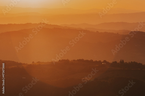 Wallpaper Mural Layers Of Hills During Sunset Torontodigital.ca