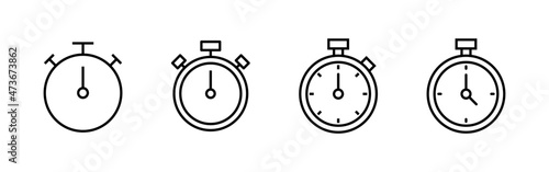Stopwatch icon. Timer sign and symbol. Countdown icon. Period of time
