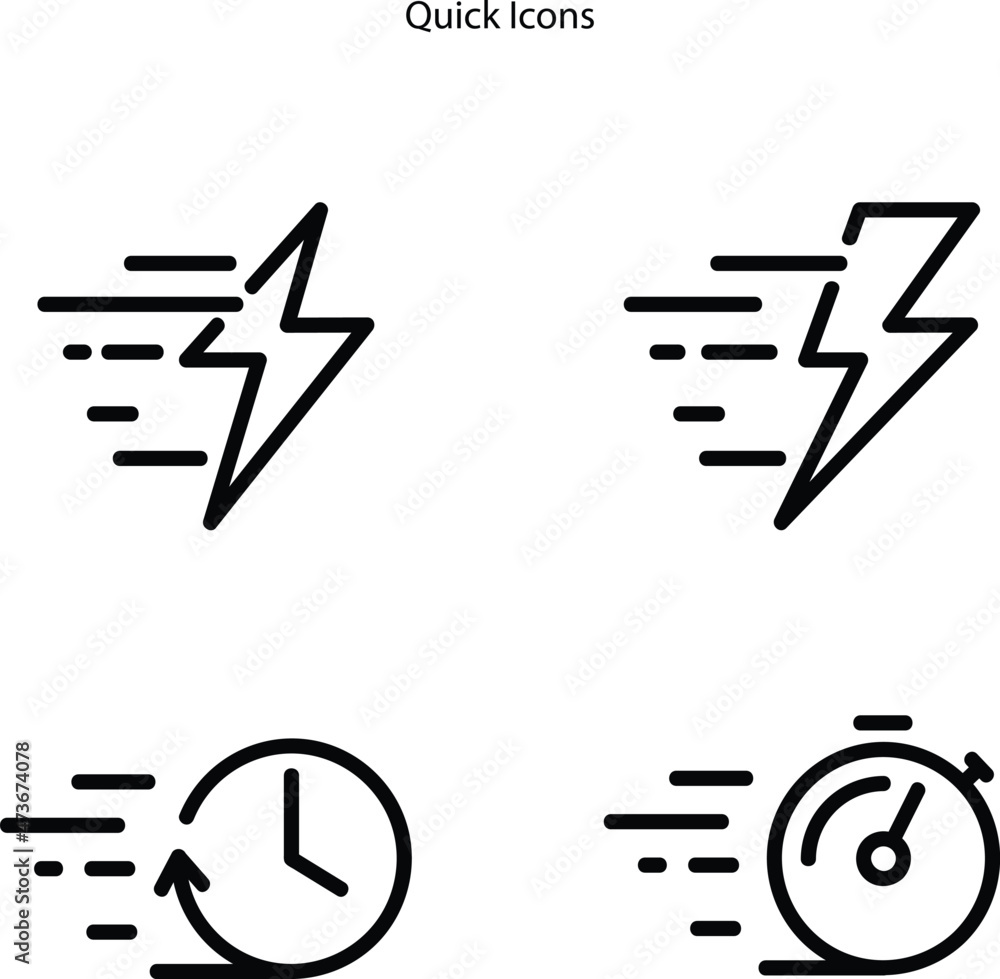Vecteur Stock quick icons isolated on white background. quick icon thin  line outline linear quick symbol for logo, web, app, UI. quick icon simple  sign.