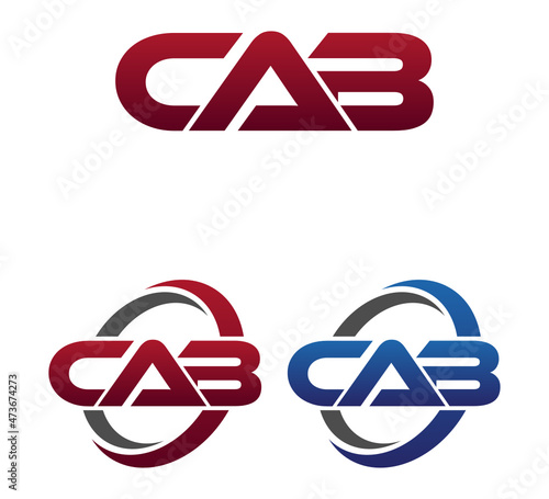 Modern 3 Letters Initial logo Vector Swoosh Red Blue CAB