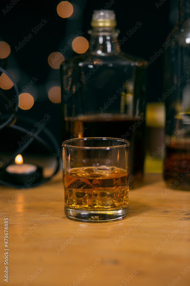 Barman pouring whiskey whiskey glass beautiful night Barman pouring whiskey whiskey glass beautiful night
