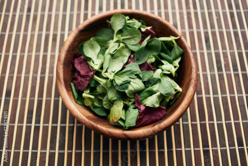 salad plate fresh food vegetables snack top view