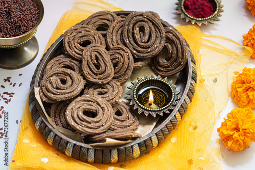 Red Rice & Black Lentils Chakli photo