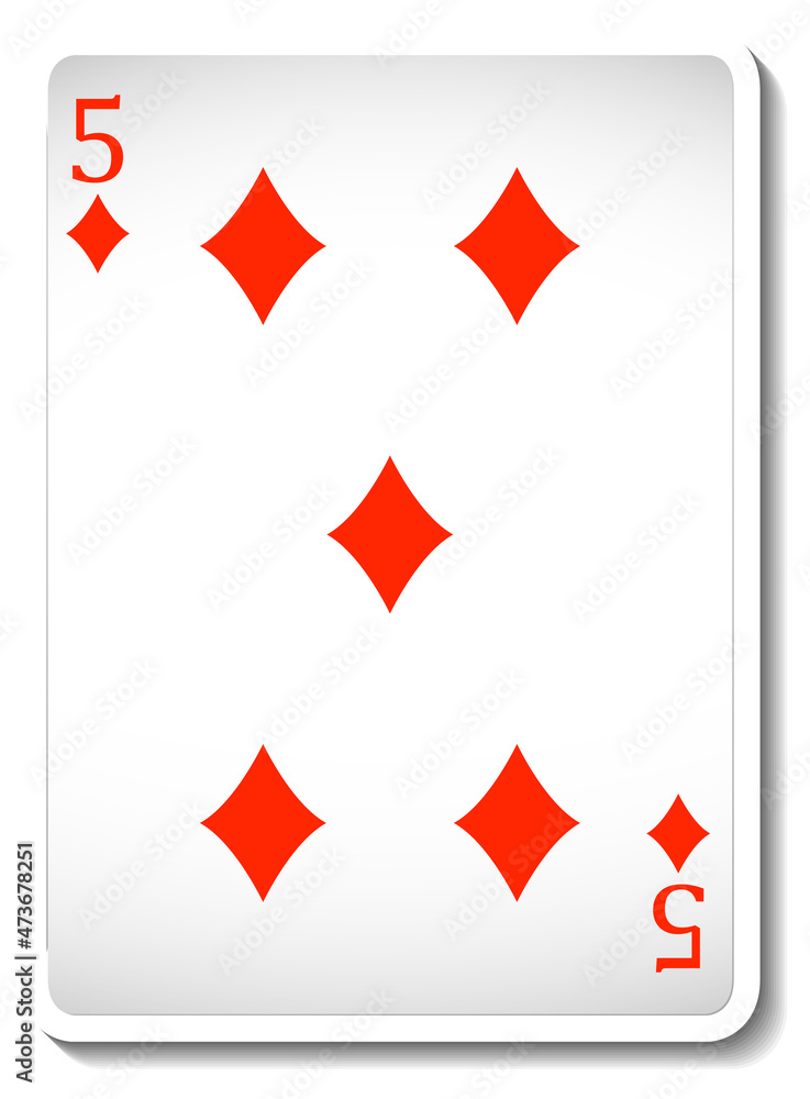 Ace of Diamonds Playing Card Isolated