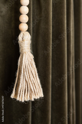 Twine tassel close up