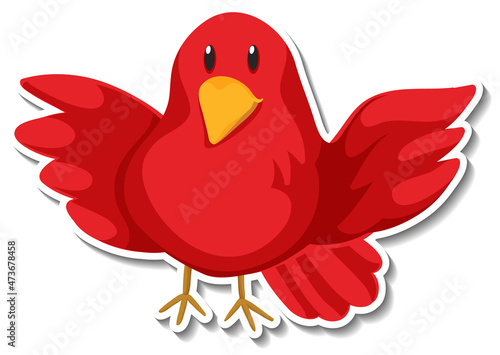 Принти на полотні Little red bird animal cartoon sticker