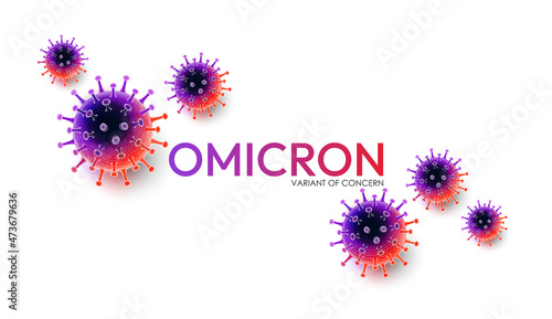 Omicron Coronavirus Variant disease, COVID-19 mutation with typography, Variant of Concern concept, vector illustration