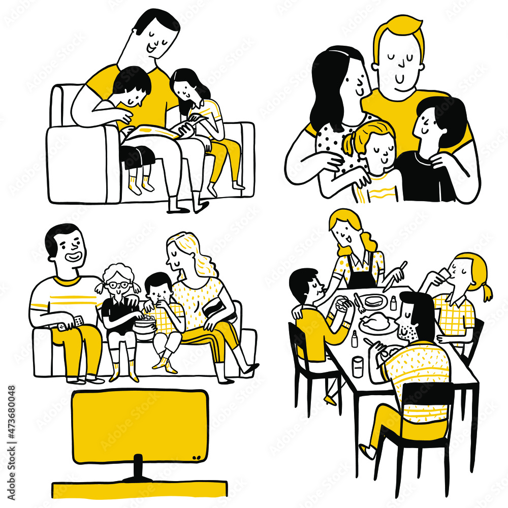 Family members on sofa Stock Vector by ©nataliahubbert 43416505