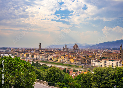 Wallpaper Mural A view from Piazzale de Michelangelo on Florence city on a cloudy day Torontodigital.ca