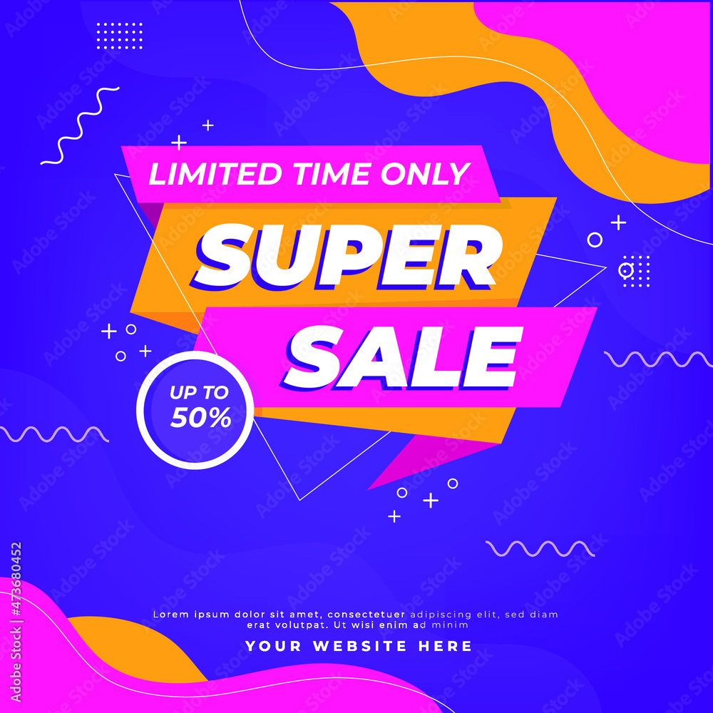 Super sales special offer square banner template design