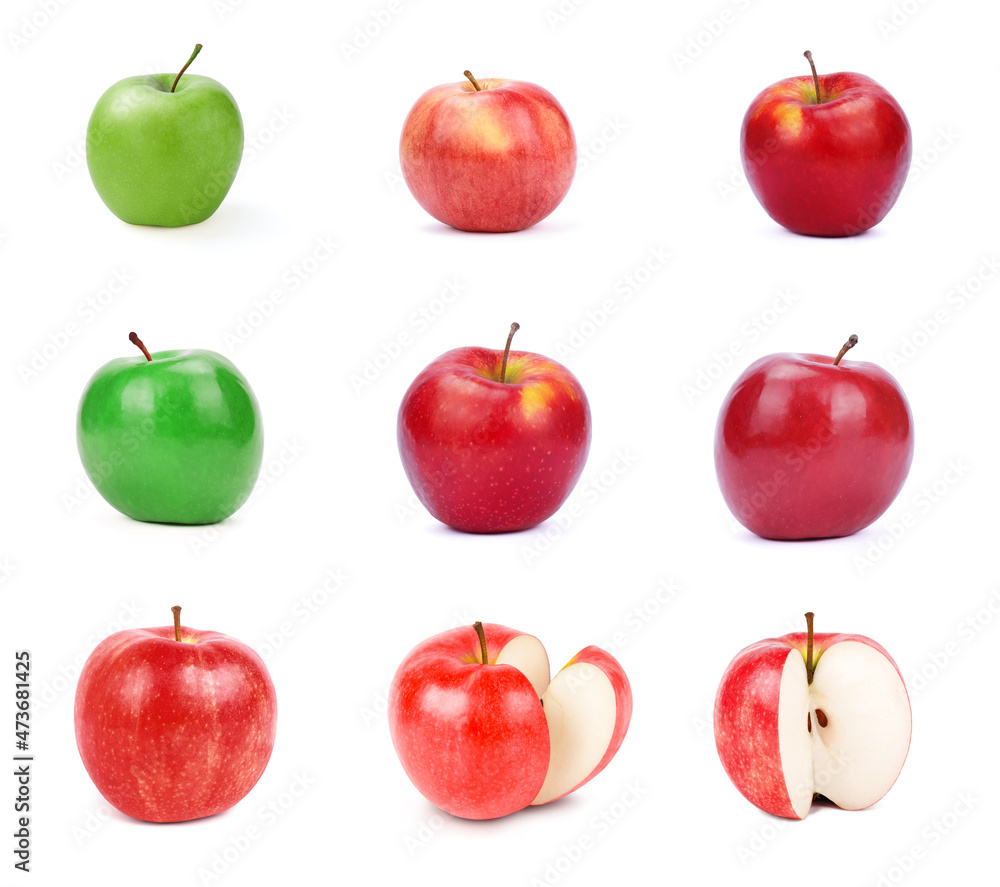 Apple Fruit Set. Isolated on White Background Apple Fruit Set. Isolated on White Background