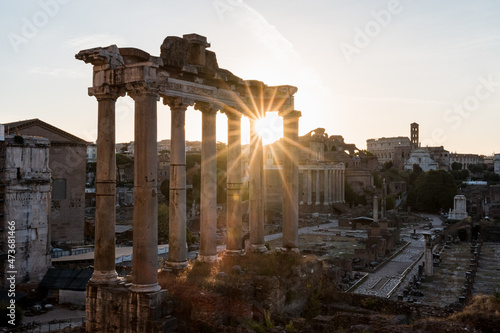 Ruins of the Temple of Saturn in Rome photo