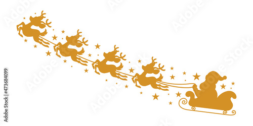Silhouette Of Santa Claus Sleigh