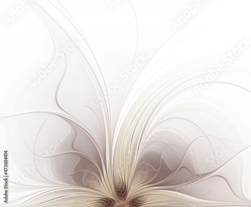 Abstract fractal beige  brown flower close-up on a light background