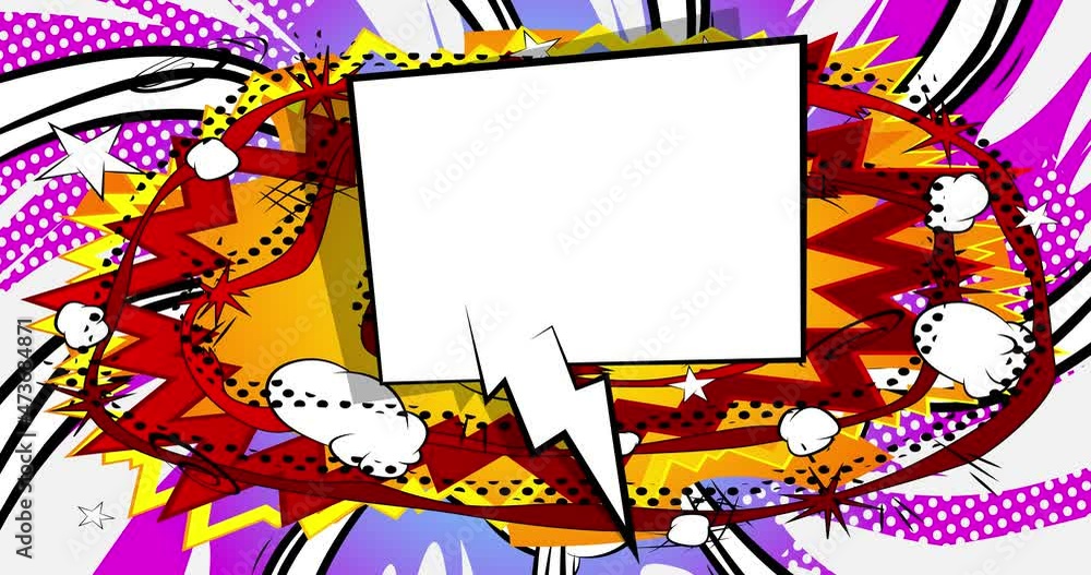 Abstract Comic Book Background. Motion poster. 4k animated Cartoon fast motion clouds, elements stock video. Comics backdrop. Retro pop art style. Abstract Comic Book Background. Motion poster. 4k animated Cartoon fast motion clouds, elements stock video. Comics backdrop. Retro pop art style.