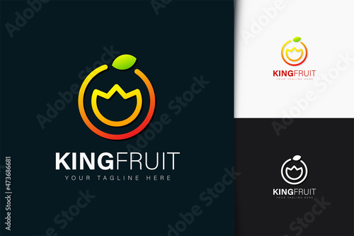 King fruit logo design with gradient