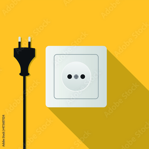 Socket and electrical plug icon. Vector