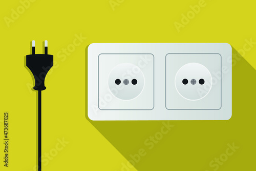 Socket and electrical plug icon. Vector