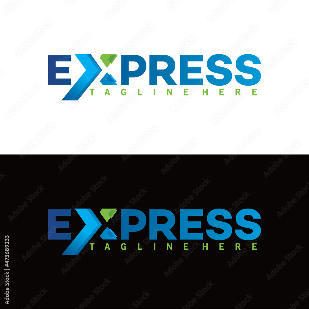 express logo with x variation concept