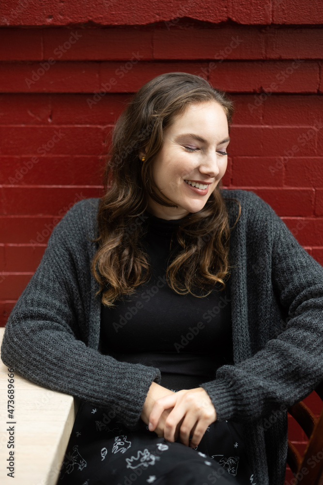 Woman laughing Woman laughing